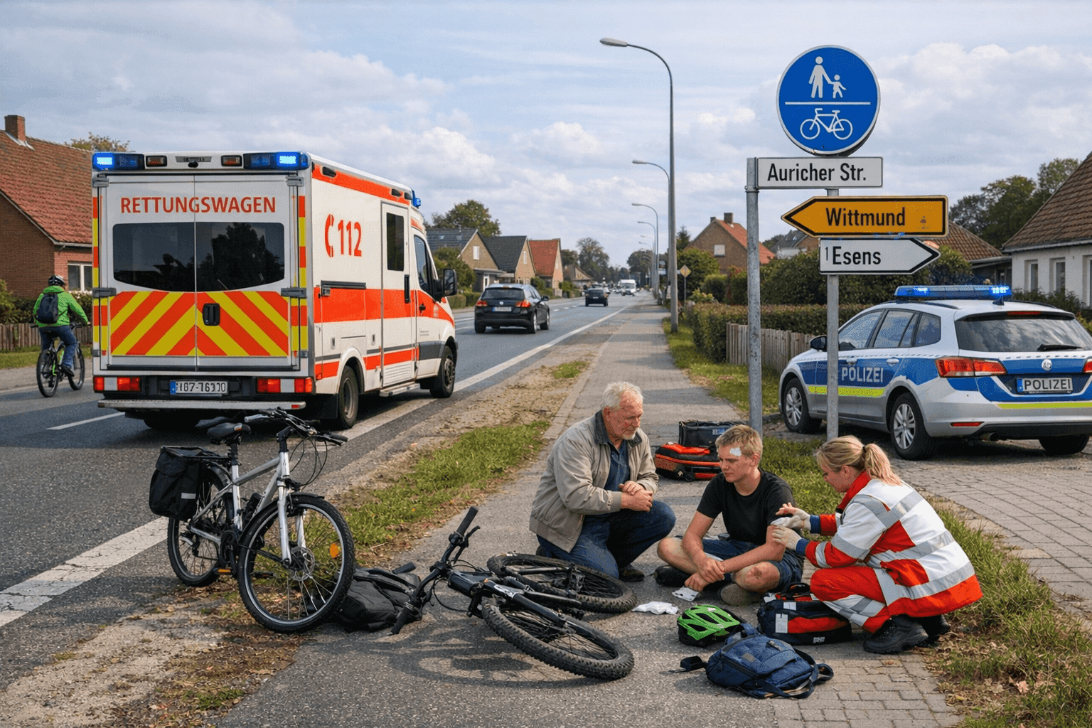 Unfall auf Radweg in Esens