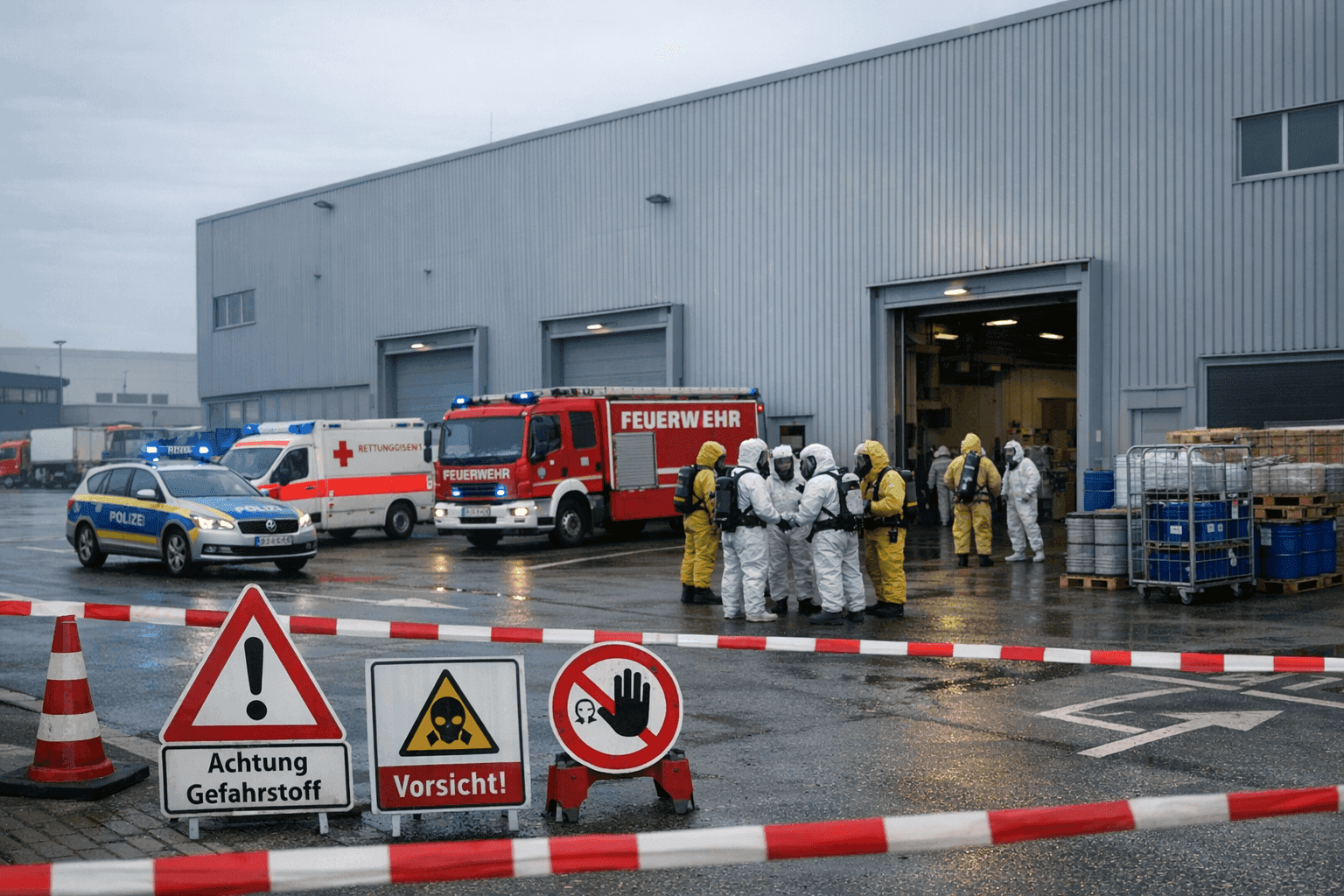 Ätzende Flüssigkeit im Postzentrum löst Großeinsatz aus