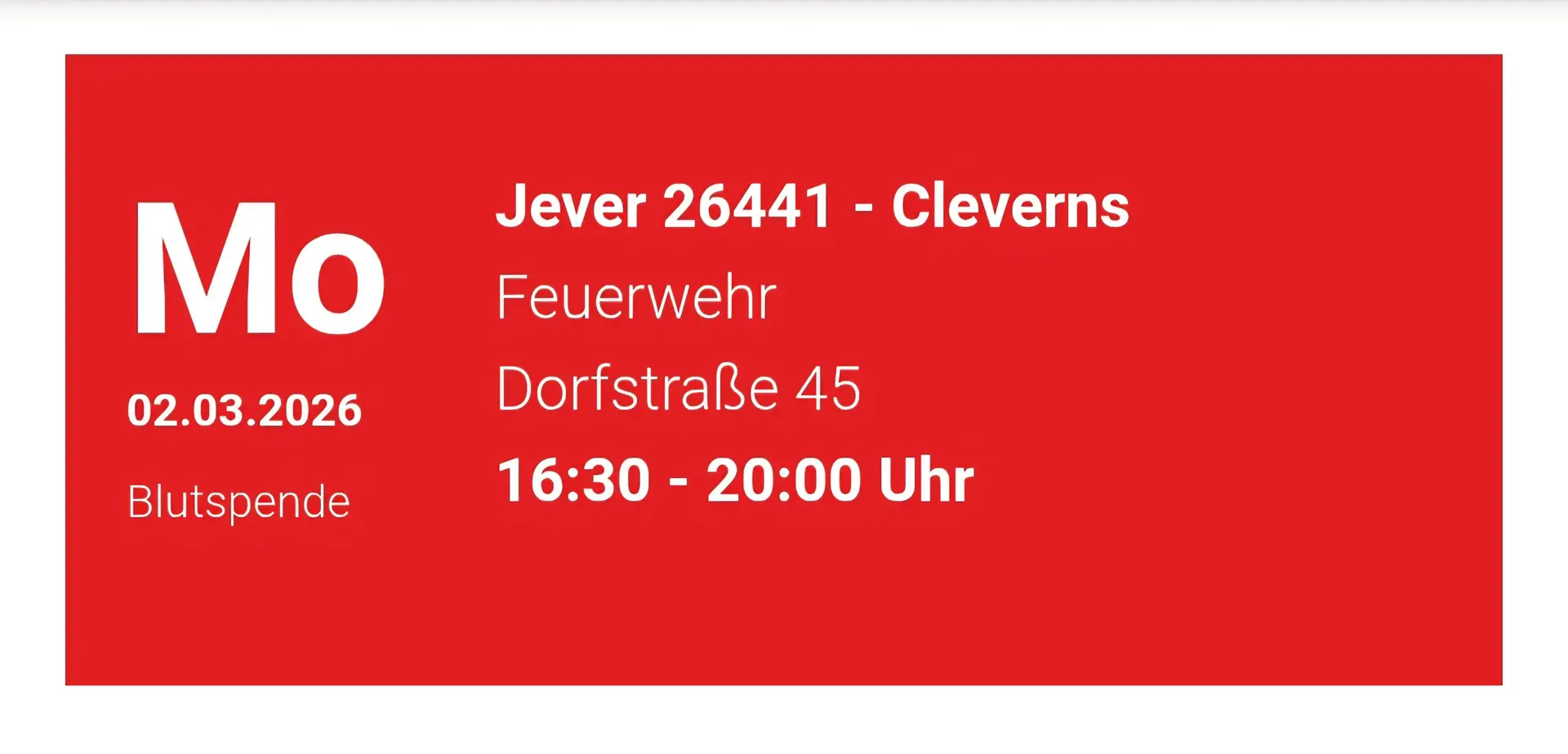 Blutspende in Cleverns: Jetzt Leben retten!